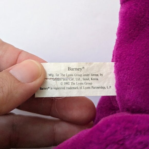 Vintage Barney Christmas Holiday Plush Stuffed Animal Toy Lyons Group 9 Inches - Picture 6 of 6